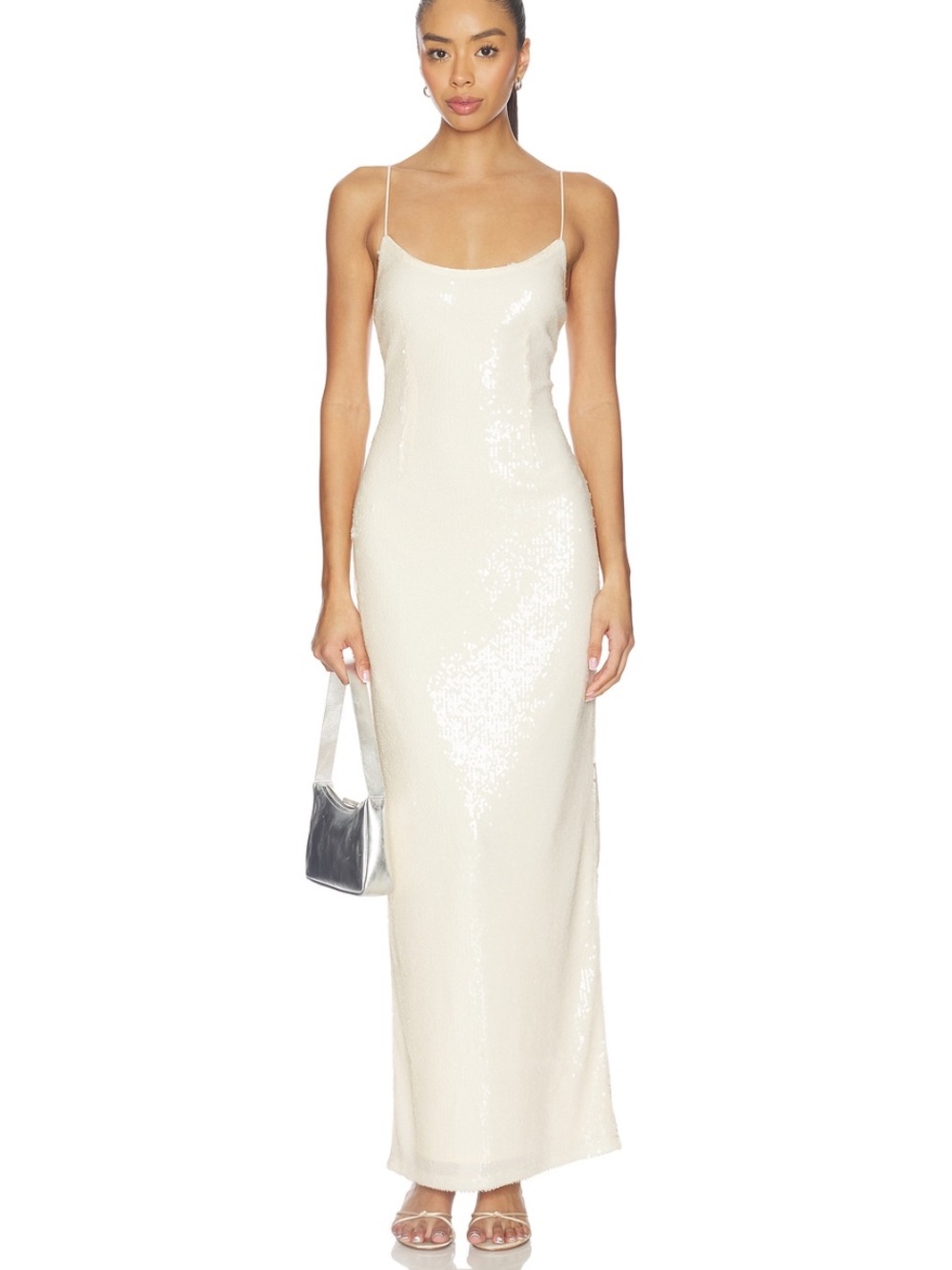 Superdown Jessie Sequin Maxi Dress in Ivory (S)